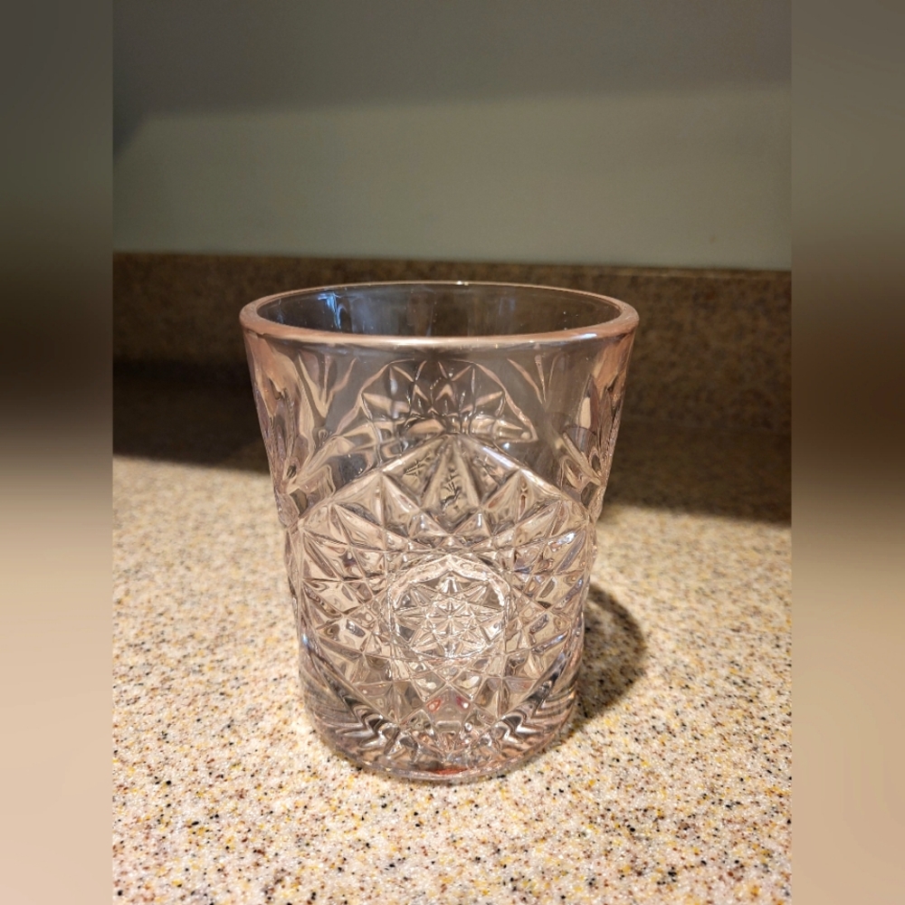 Libbey Pink Hobstar Double Old Fashioned 12 Ounce Drinking Glasses Set Of 6 New